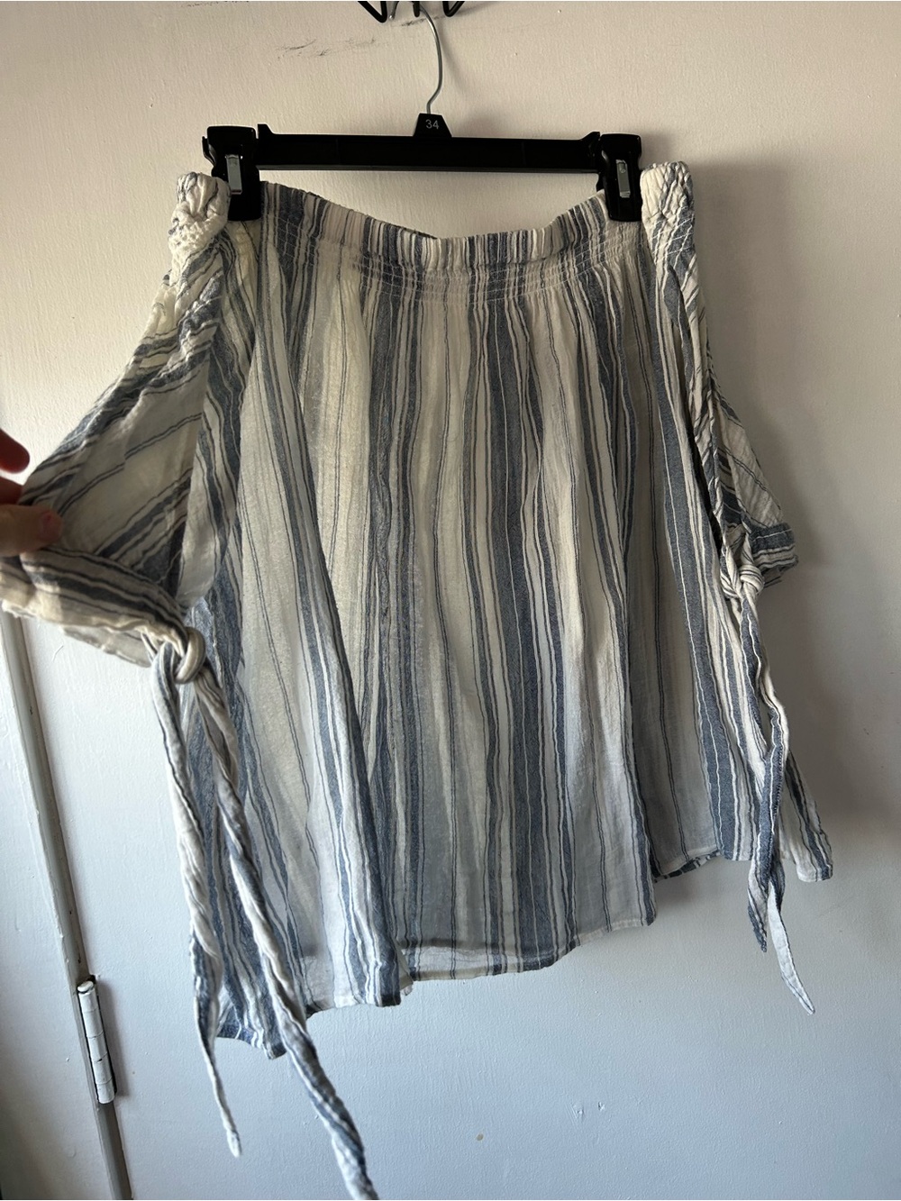 Lane Bryant Blue and White Striped A-Line Skirt